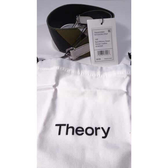Theory Women's Transformer Patchwork Strap Military Green Halyan Leather NWT 125 - Picture 4 of 15